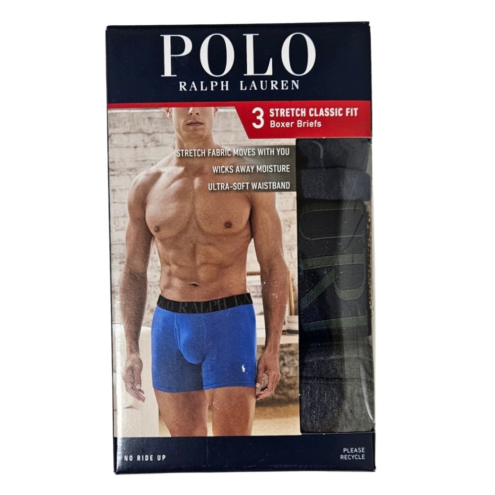 Polo Ralph Lauren Boxer Briefs Men 3 Pairs of Underwear Stretch Classic Fit